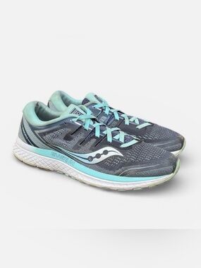 Saucony Guide ISO 2 Running Shoe in Slate/Aqua Women's Size 9 1/2; EU 41